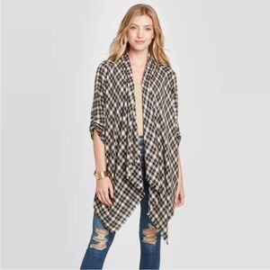 NEW Knox Rose Black and White Checkered Cardigan XXL